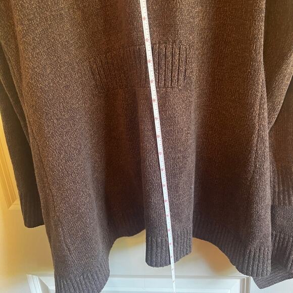 L.L. Bean Brown Cotton/Acrylic Open Cardigan Sweater - Large - Picture 4 of 4